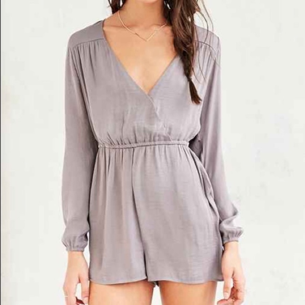 Purple satin romper